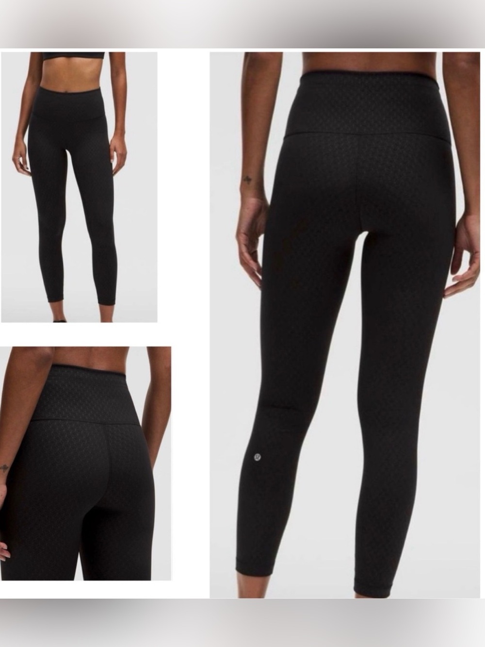 NWT Lululemon GEOMETRIC Wunder Train Black 25 inch Size 4